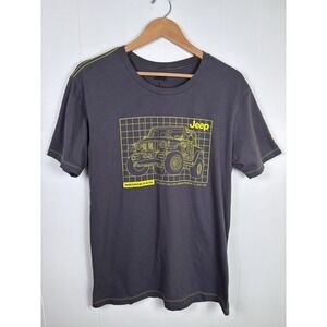 Jeep‎ Tee Shirt Mens Size Large Gray Wrangler 4 Wheel Drive Cotton